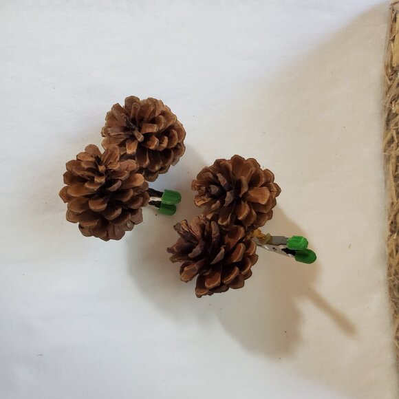 Natural Unscented Wooded Pinecone Clip Ornaments – Holiday Décor – Set of (2) - Picture 2 of 6